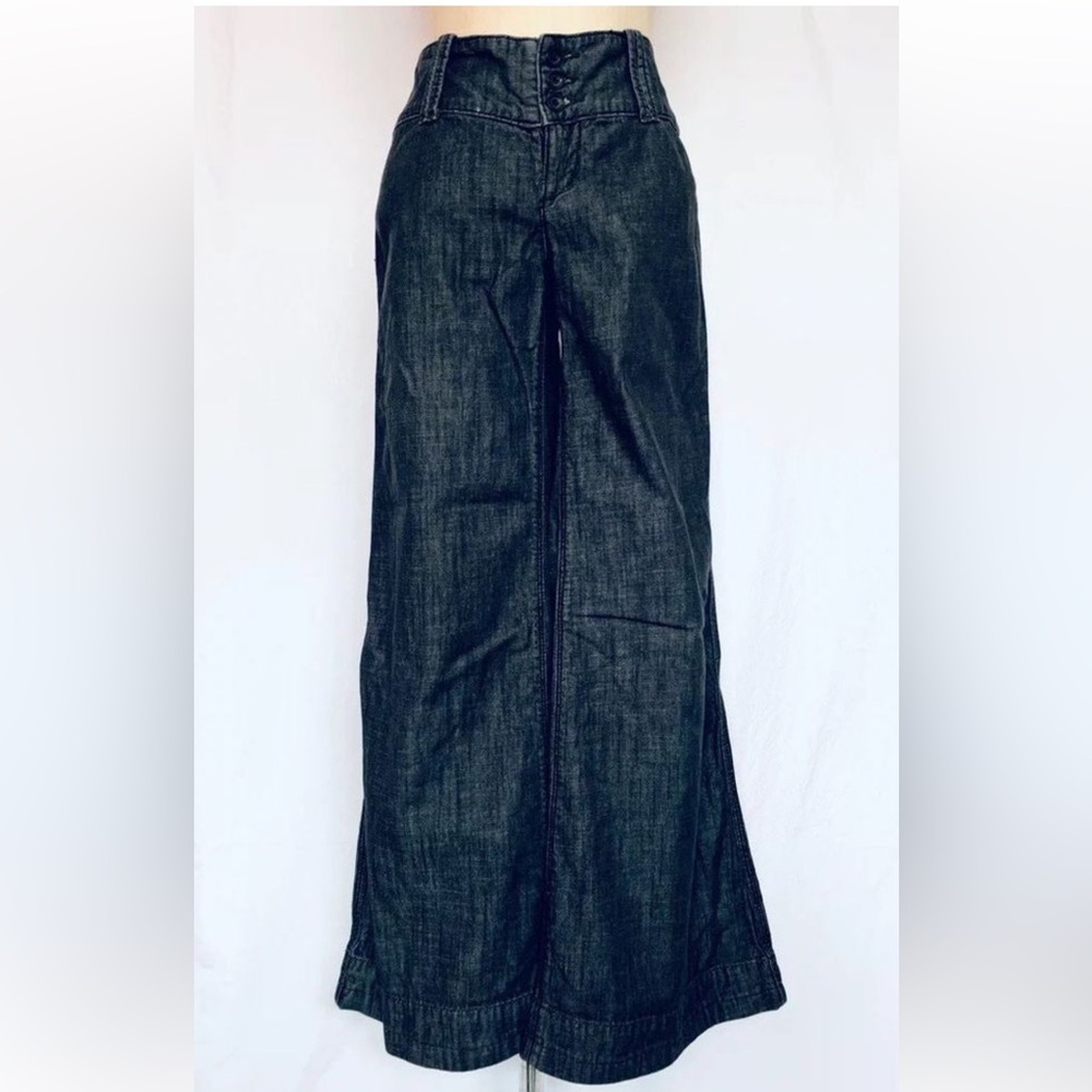 Free People 1970 Preowned  Size 28 Wide-Leg Denim  Used Once  Beautiful Bohemian